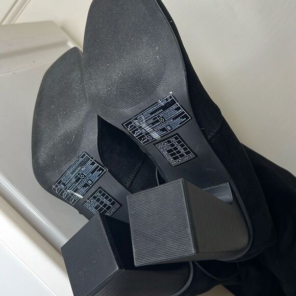 Forever 21 Wide Fit Suede Over The Knee Boots Black Size 7 New - Picture 9 of 9